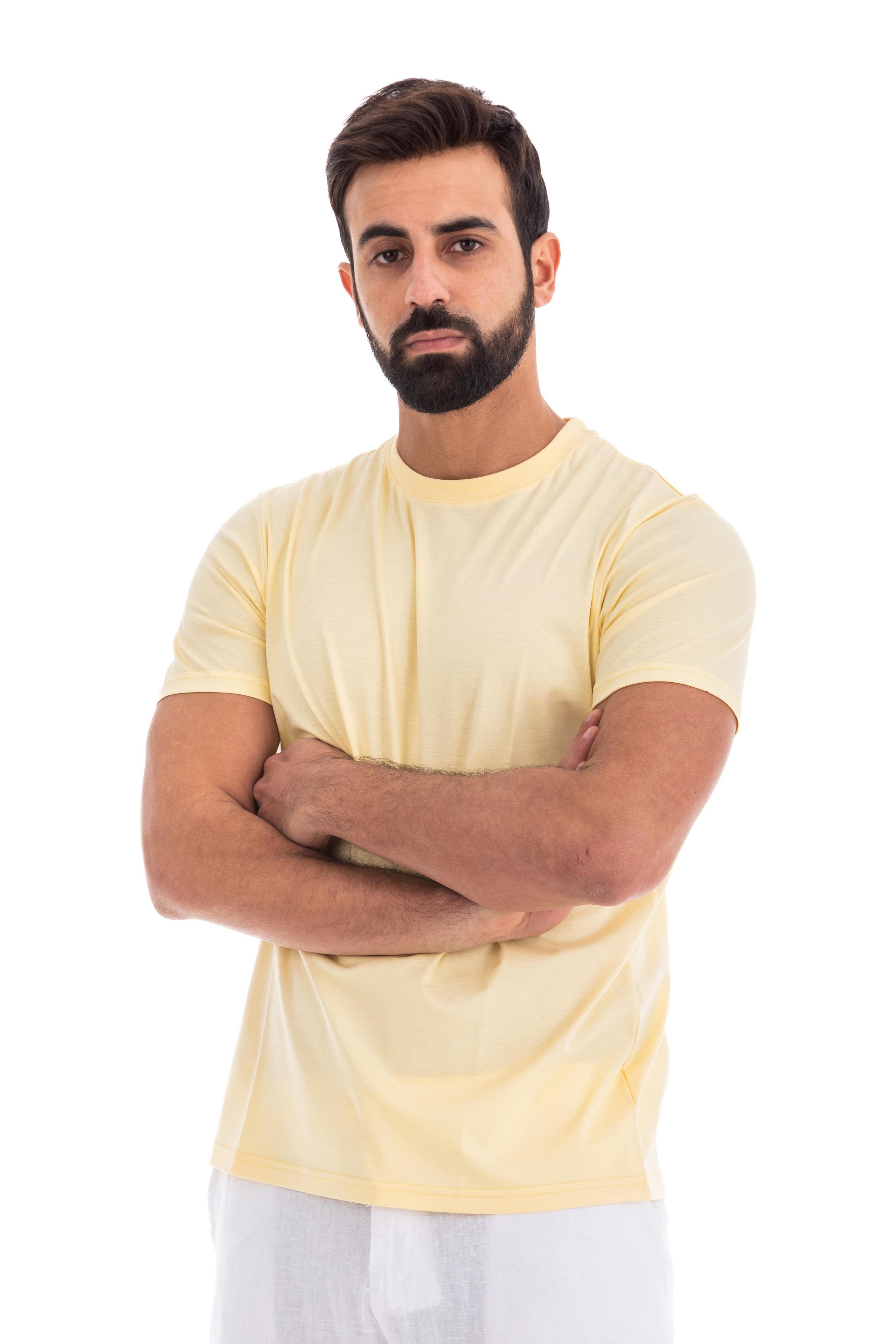 Yellow Mercerised Cotton T-shirt Yellow Mercerised Cotton T-shirt