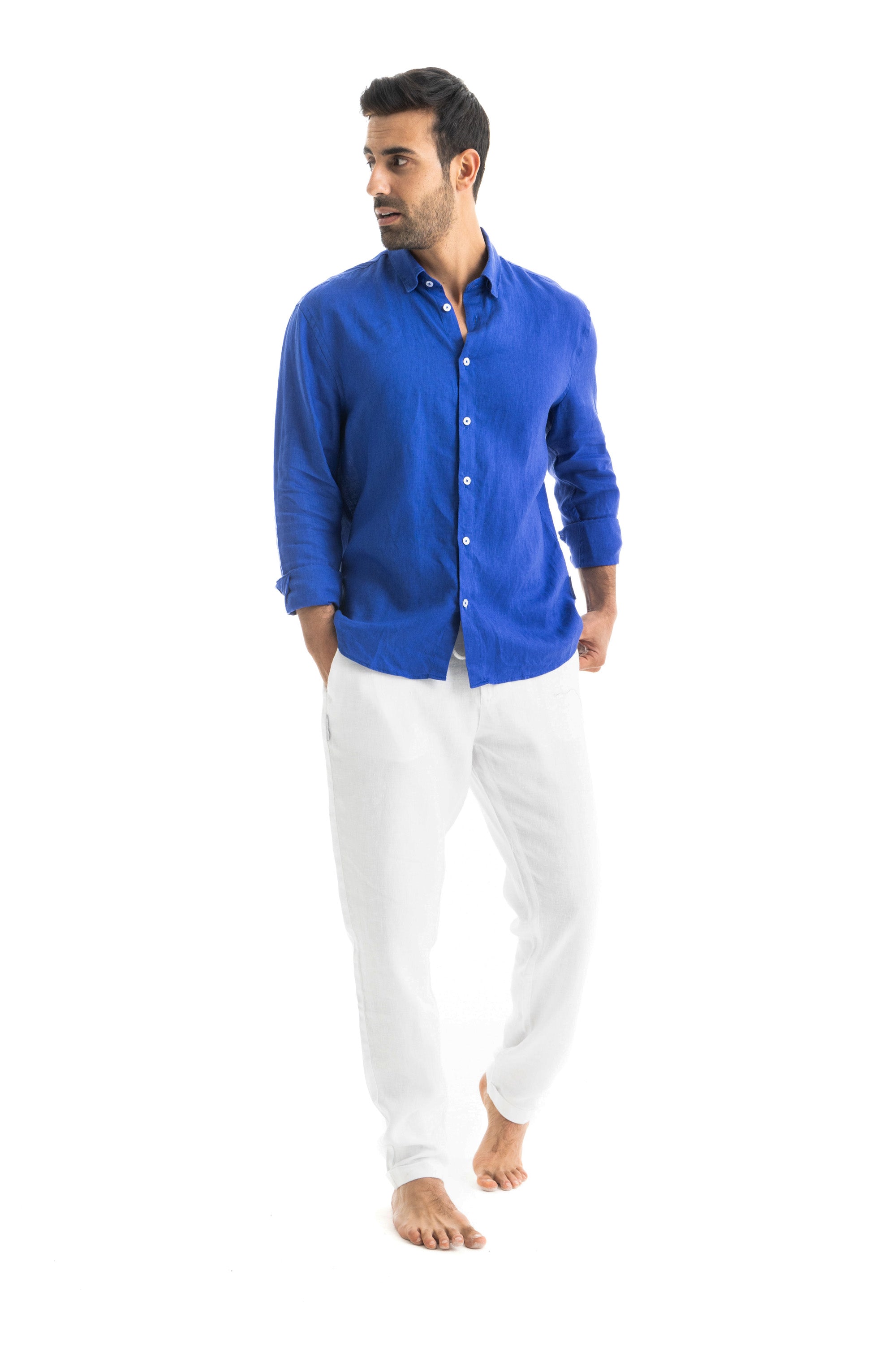 Electric Blue Linen Shirt Electric Blue Linen Shirt
