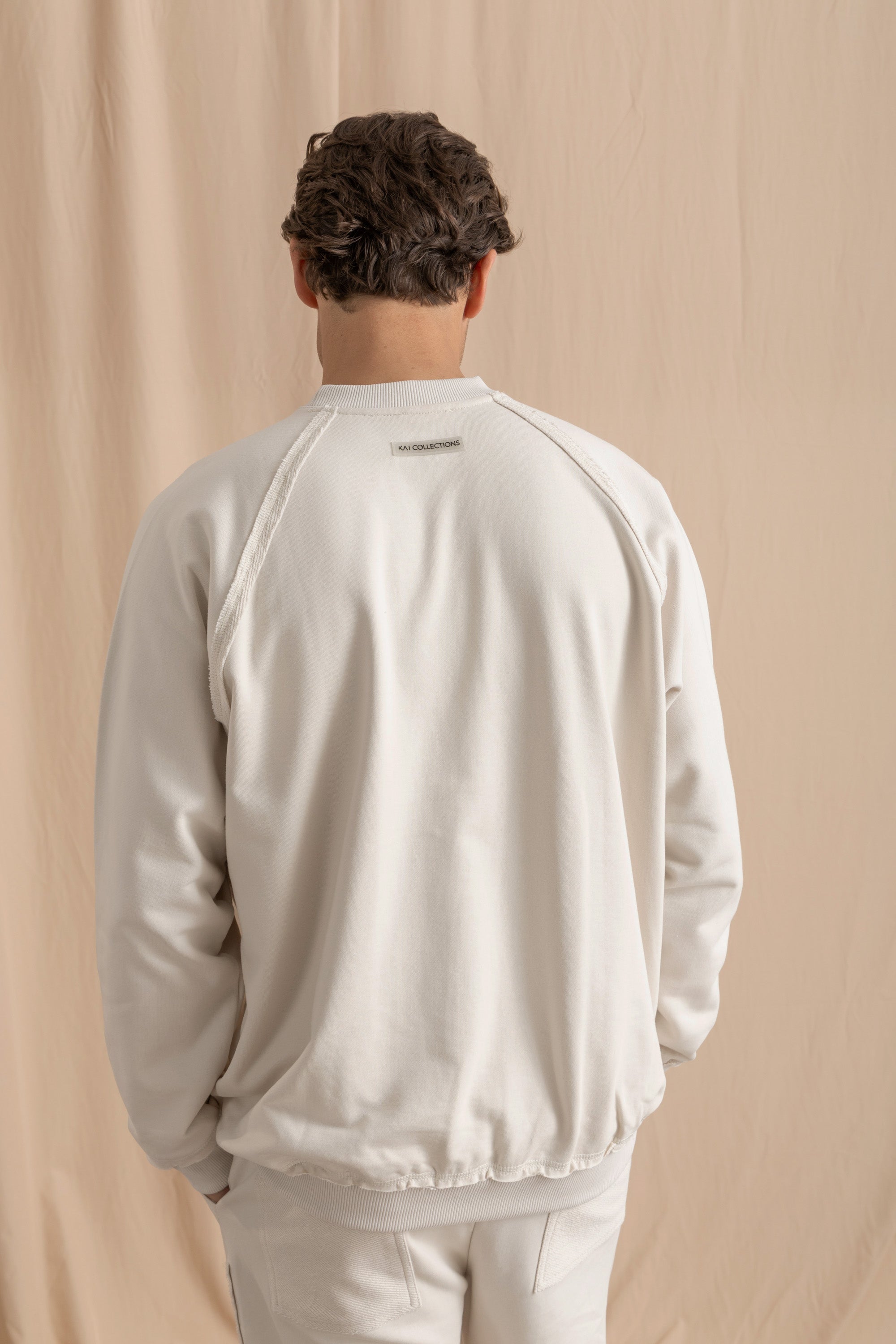 Unisex Off-White Distressed Sweatshirt Unisex Off-White Distressed Sweatshirt