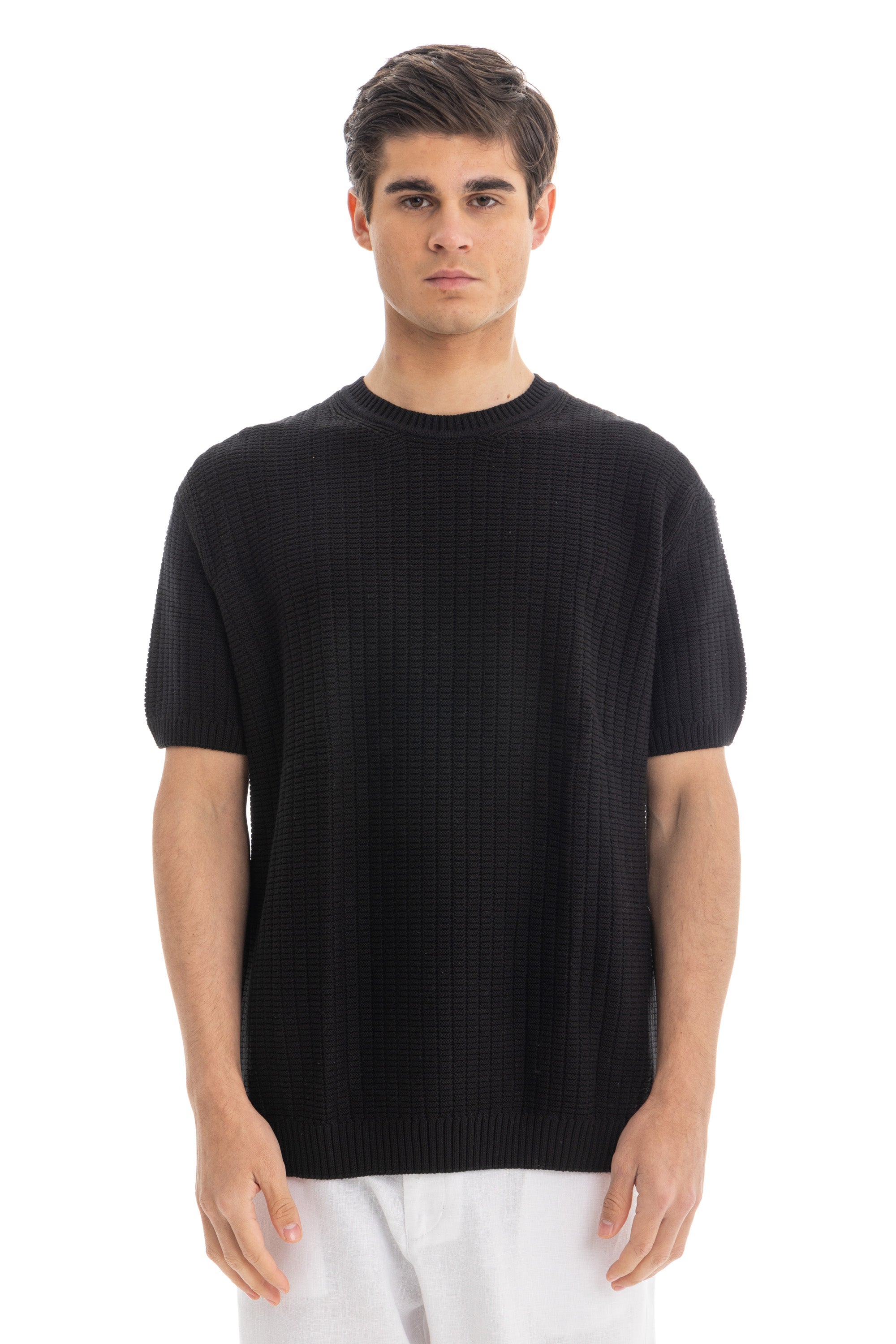 Black Knit Heavy T-Shirt