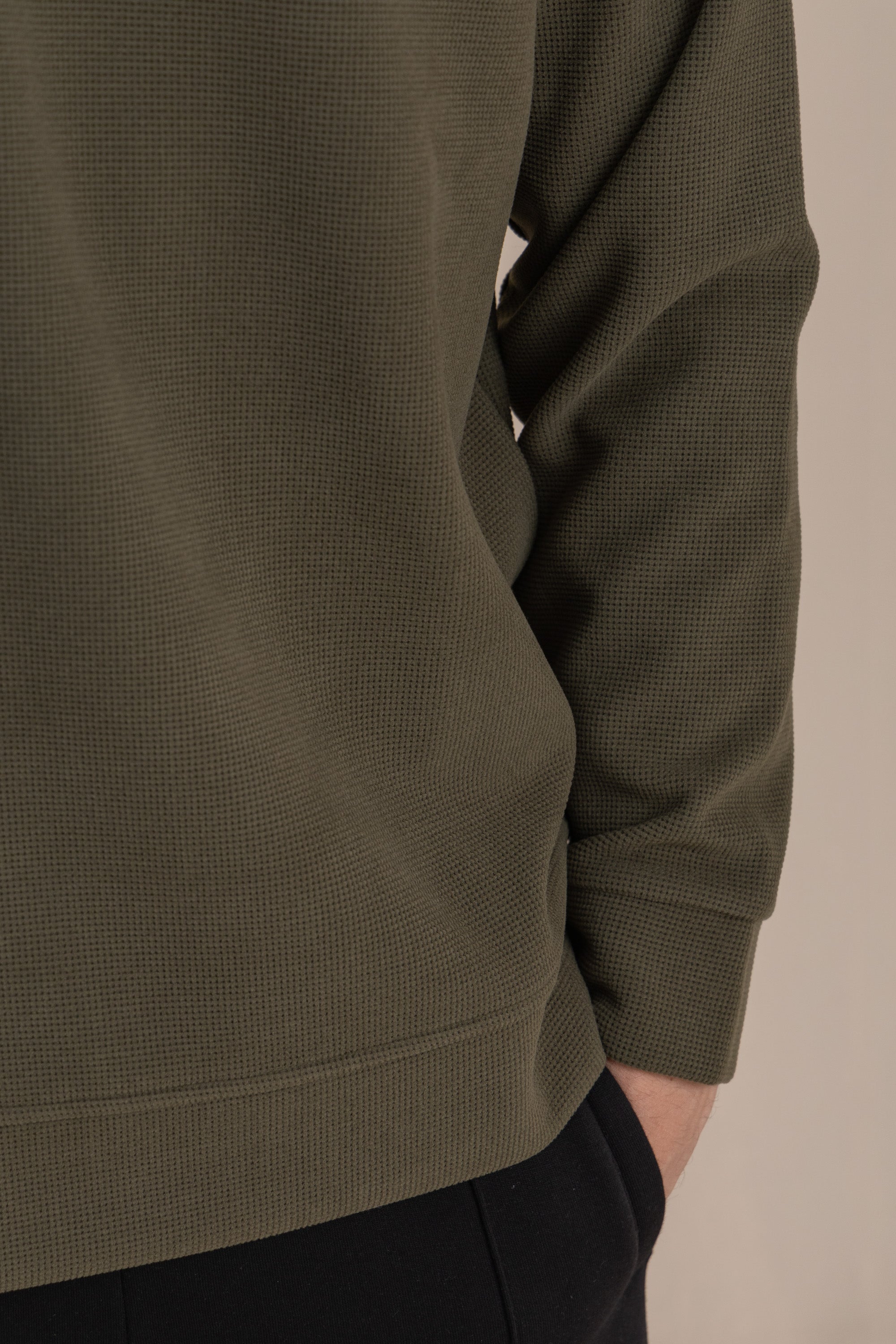 Olive Textured Quarter Zipper Olive Textured Quarter Zipper