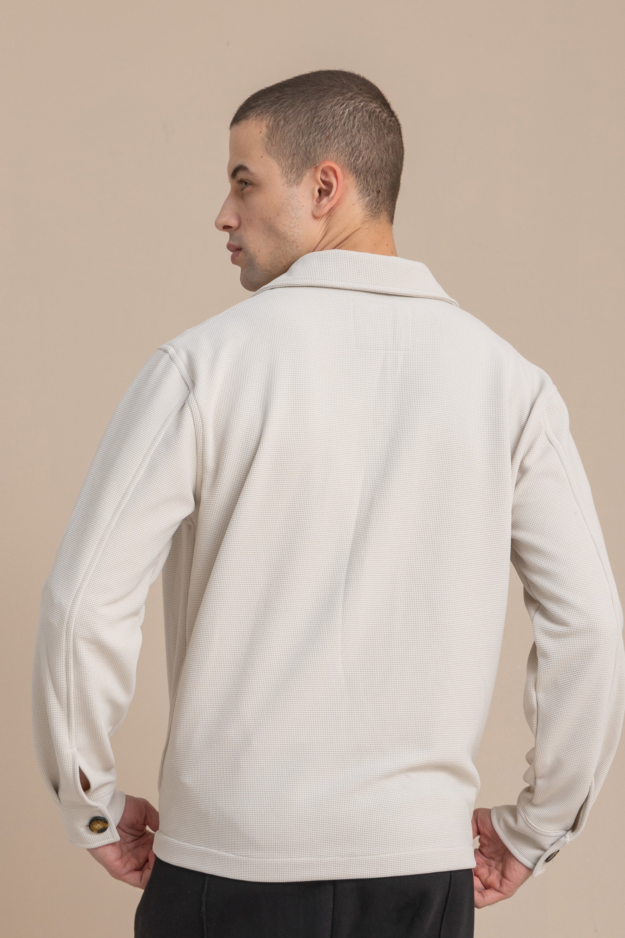 Off-White Textured Over Shirt Off-White Textured Over Shirt