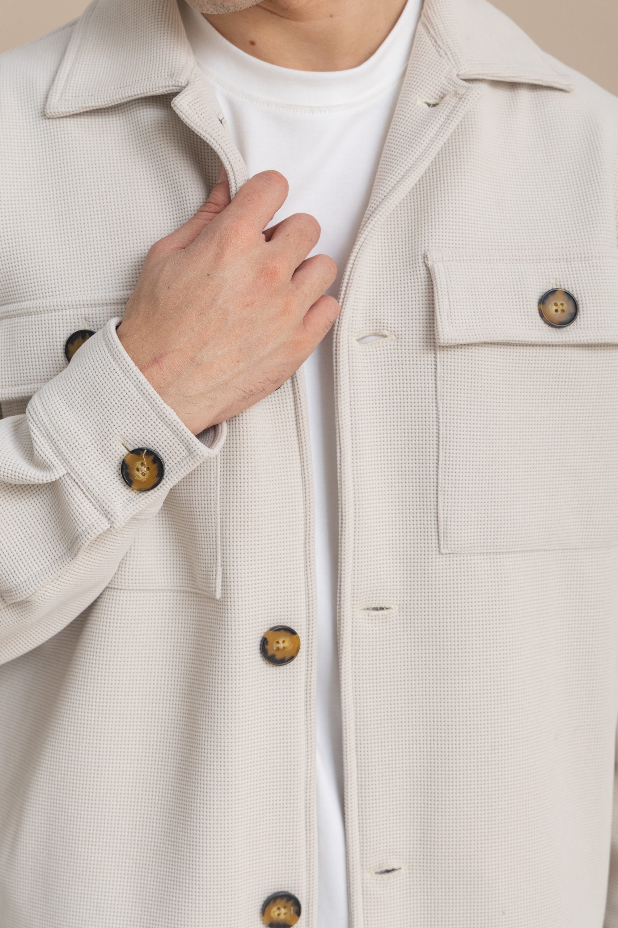 Off-White Textured Over Shirt Off-White Textured Over Shirt