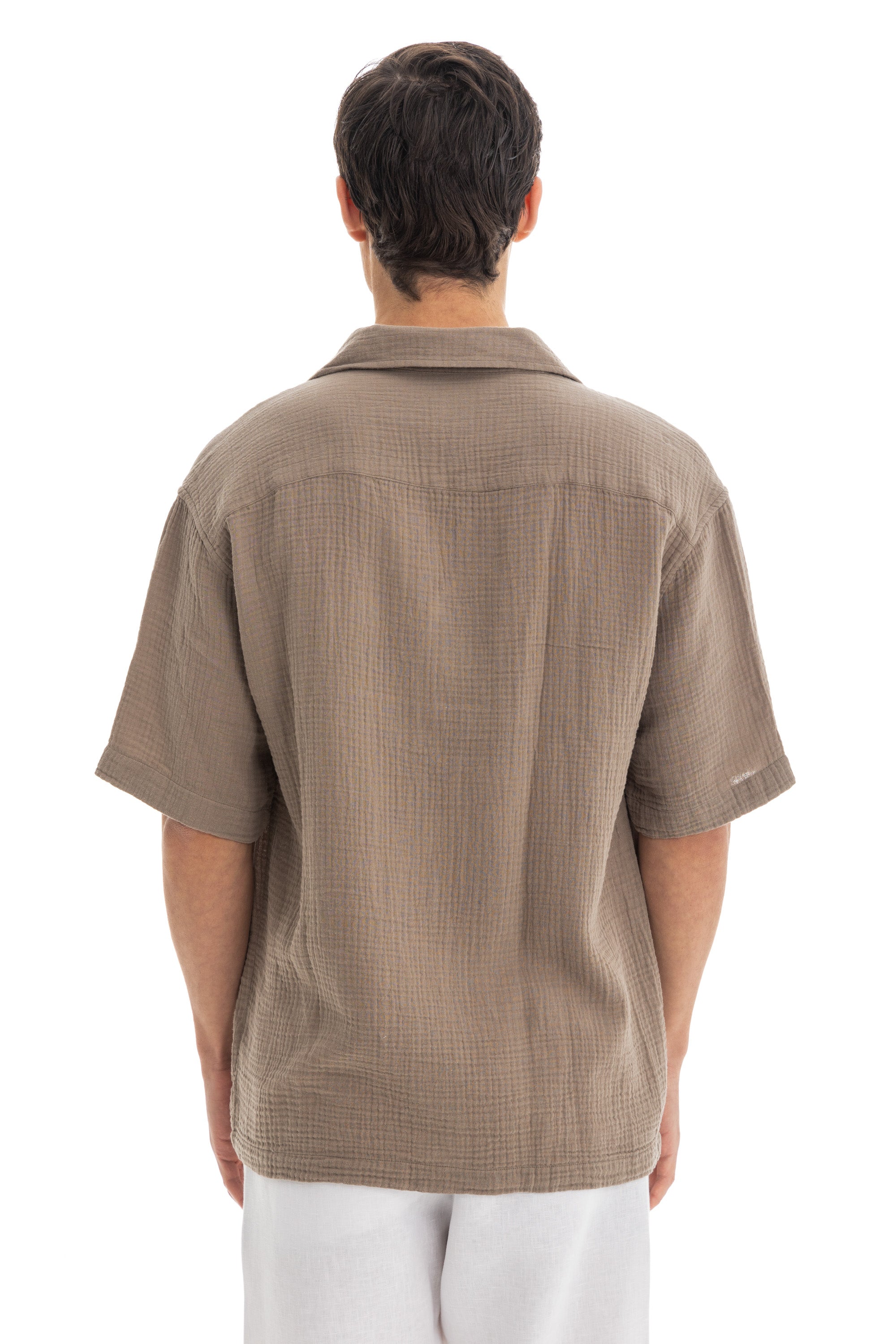 Olive Crinkle Texture Shirt Olive Crinkle Texture Shirt