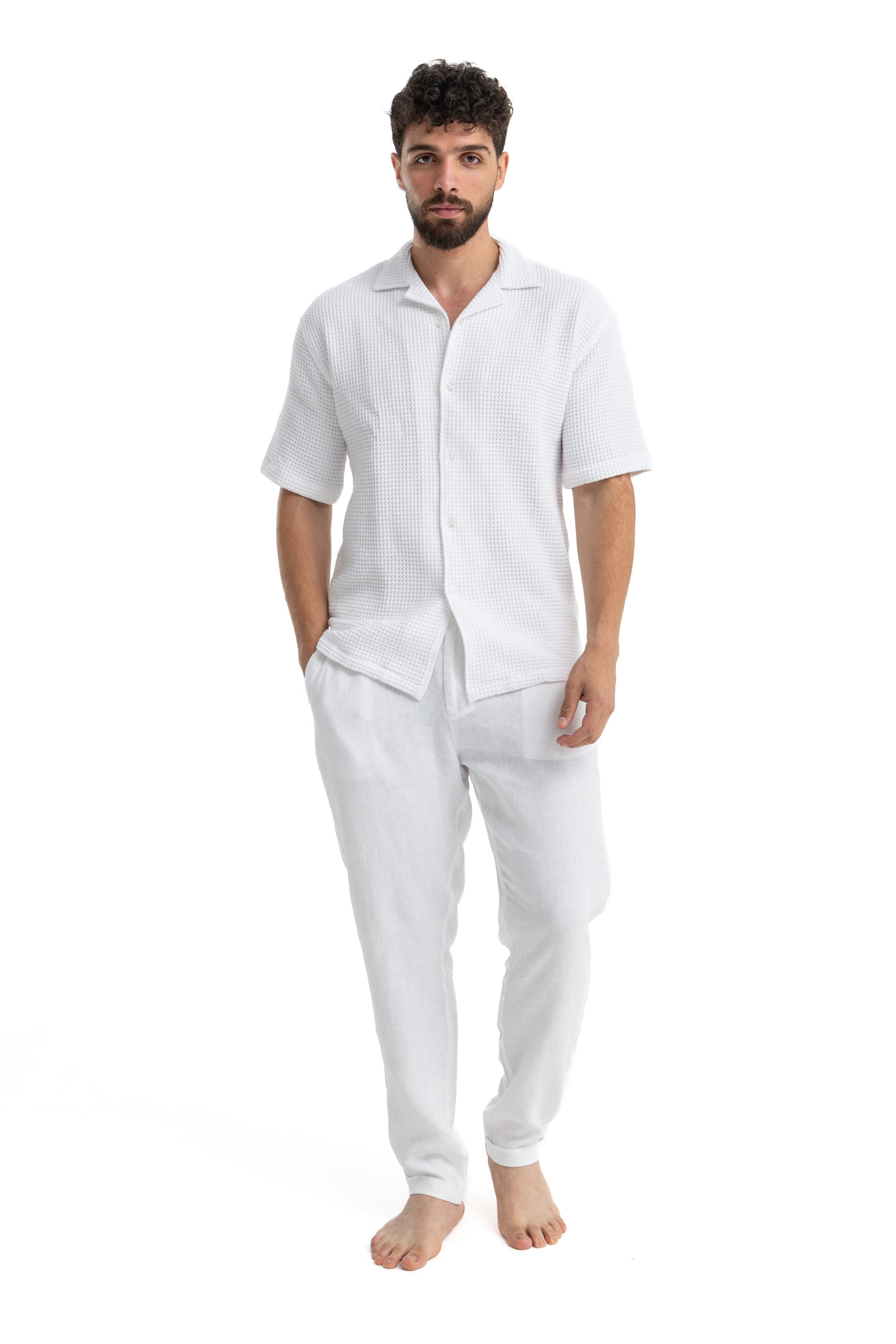 White Waffle Texture Shirt White Waffle Texture Shirt